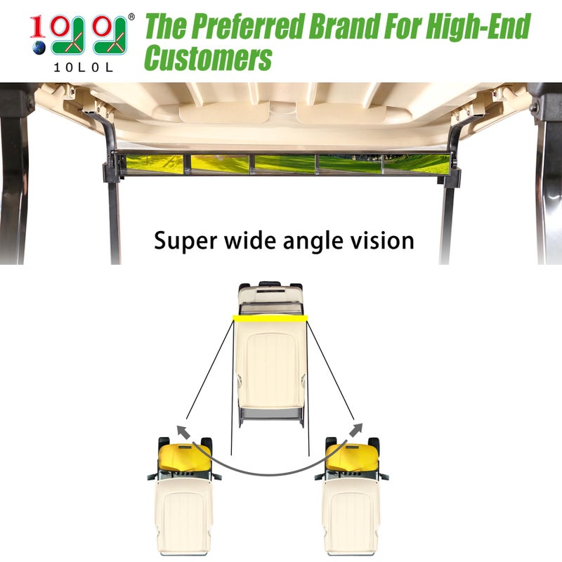 10L0L مرآة 5 لوحات عالمية لعربة الجولف 10L0L لـ EZGO و Club Car، مرآة زاوية واسعة للرؤية الخلفية ونقطة عمياء، متوافقة مع السيارات وSUV والفانات والشاحنات، إلخ - Image 2